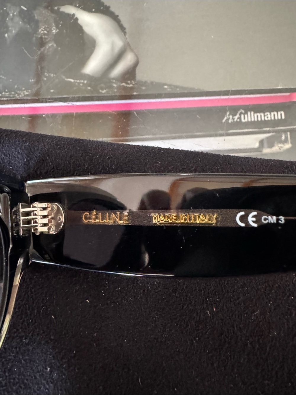 Celine Zoe CL41446 S Chunky Square Sunglasses in Translucent Charcoal Black - Picture 6 of 9